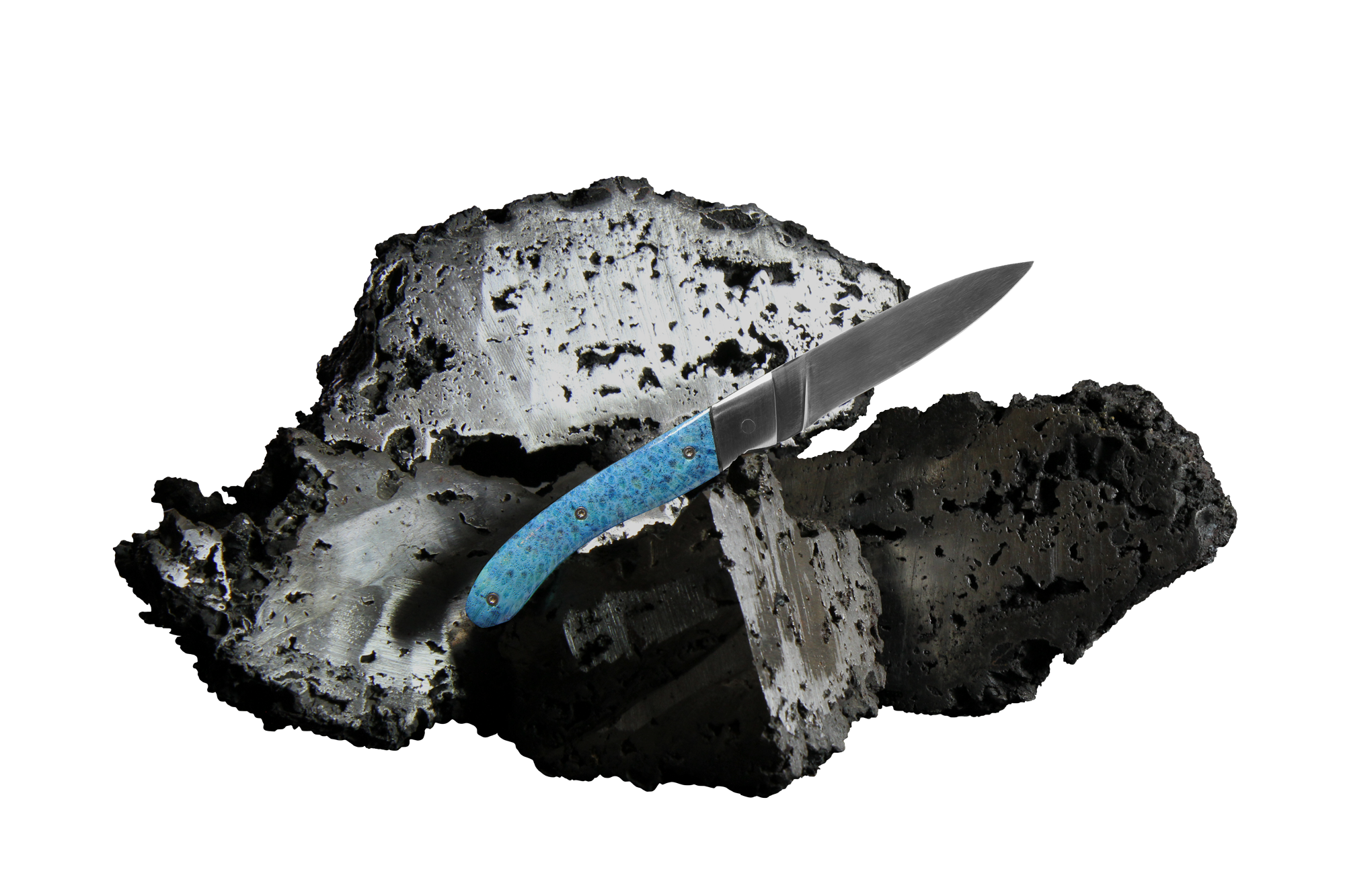 Loupes et couteau corail bleu